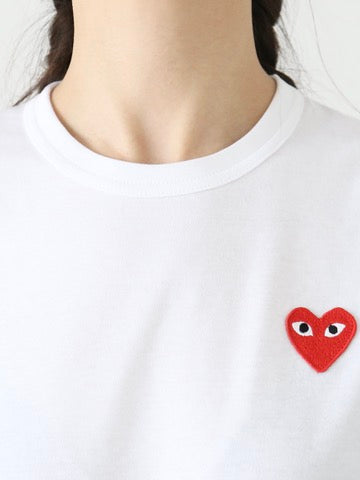 PLAY COMME des GARCONS Tシャツ(ホワイト×レッドハート) [AX-T108-051]