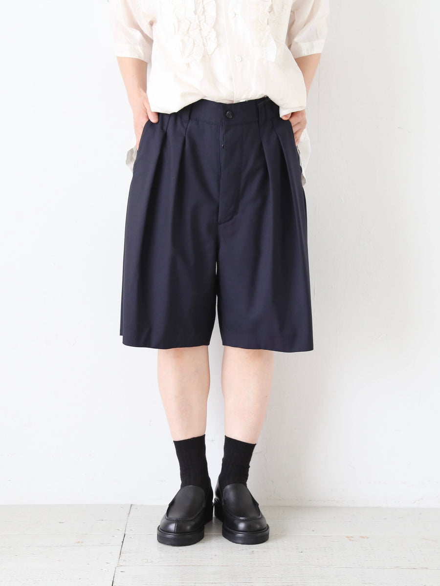 TOUJOURS 2インプリーツ ショーツ ウール100% スーパー120s 春夏 – CREER