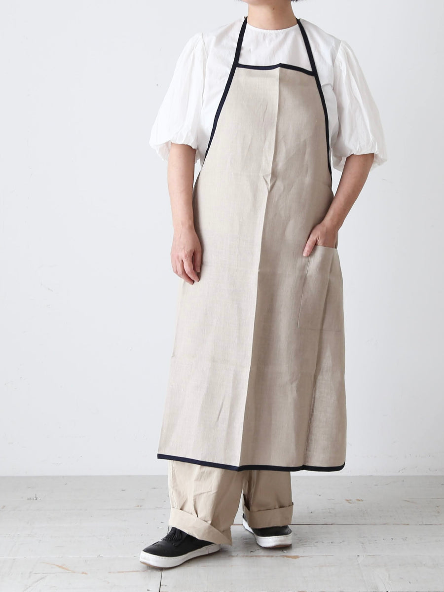 fog linen work リネンパイピングエプロン [LKA117] – CREER