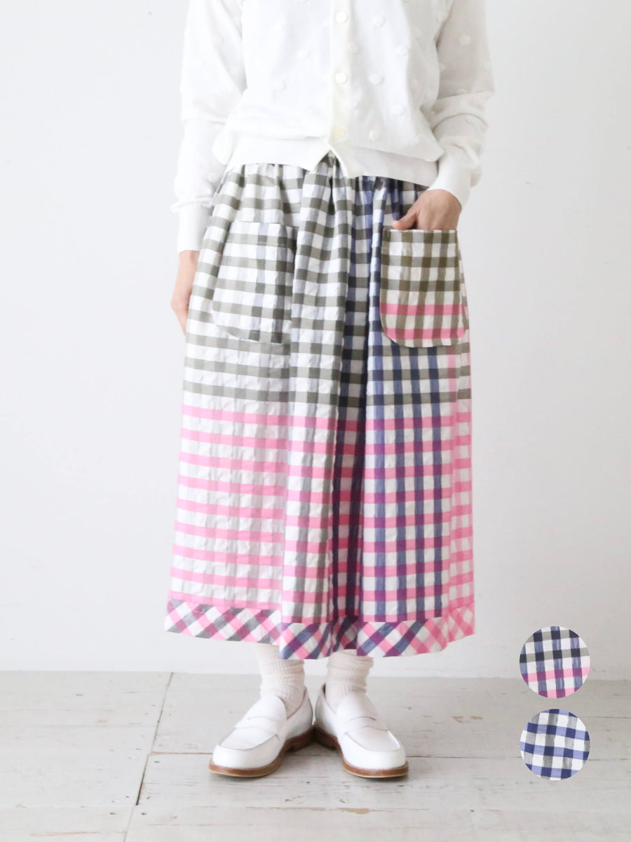 tao タオ コム デ ギャルソン エステル綿ギンガムチェックスカート – CREER