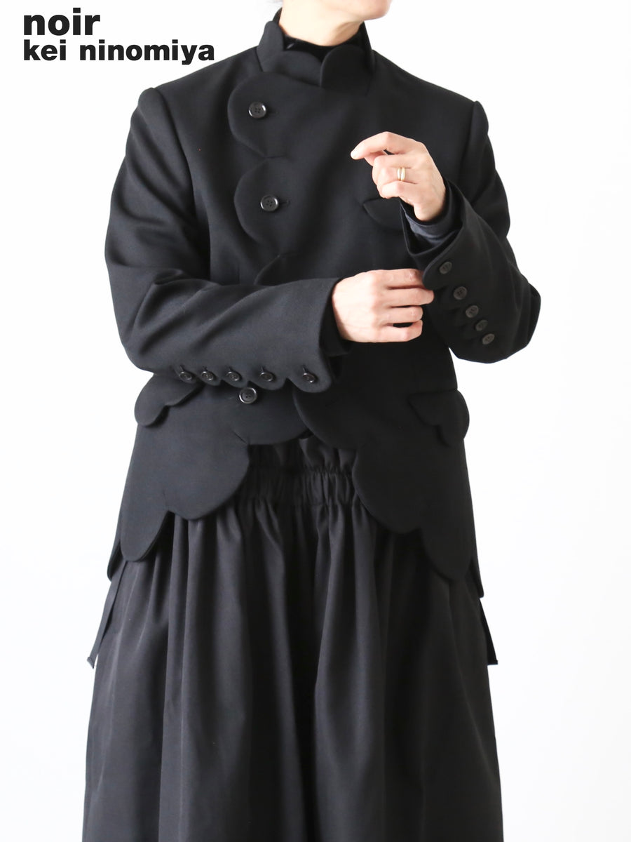 ぞ*ん様 noir kei ninomiya 半袖 ジャケット noir kei ninomiya ノワールケイニノミヤ ウールギャバジンジャケット