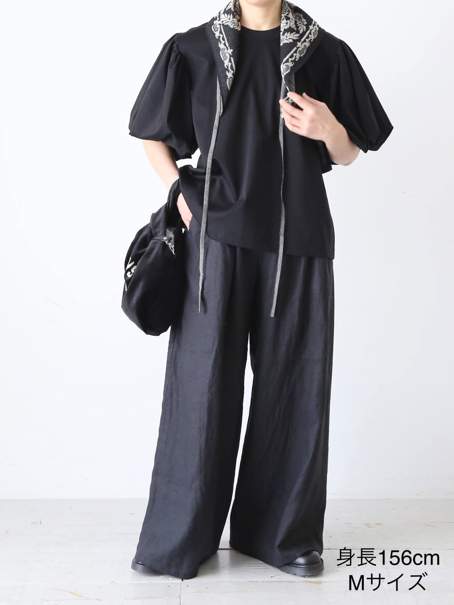 noir kei ninomiya 綿ポンチ バルーンスリーブ Tシャツ コットン100