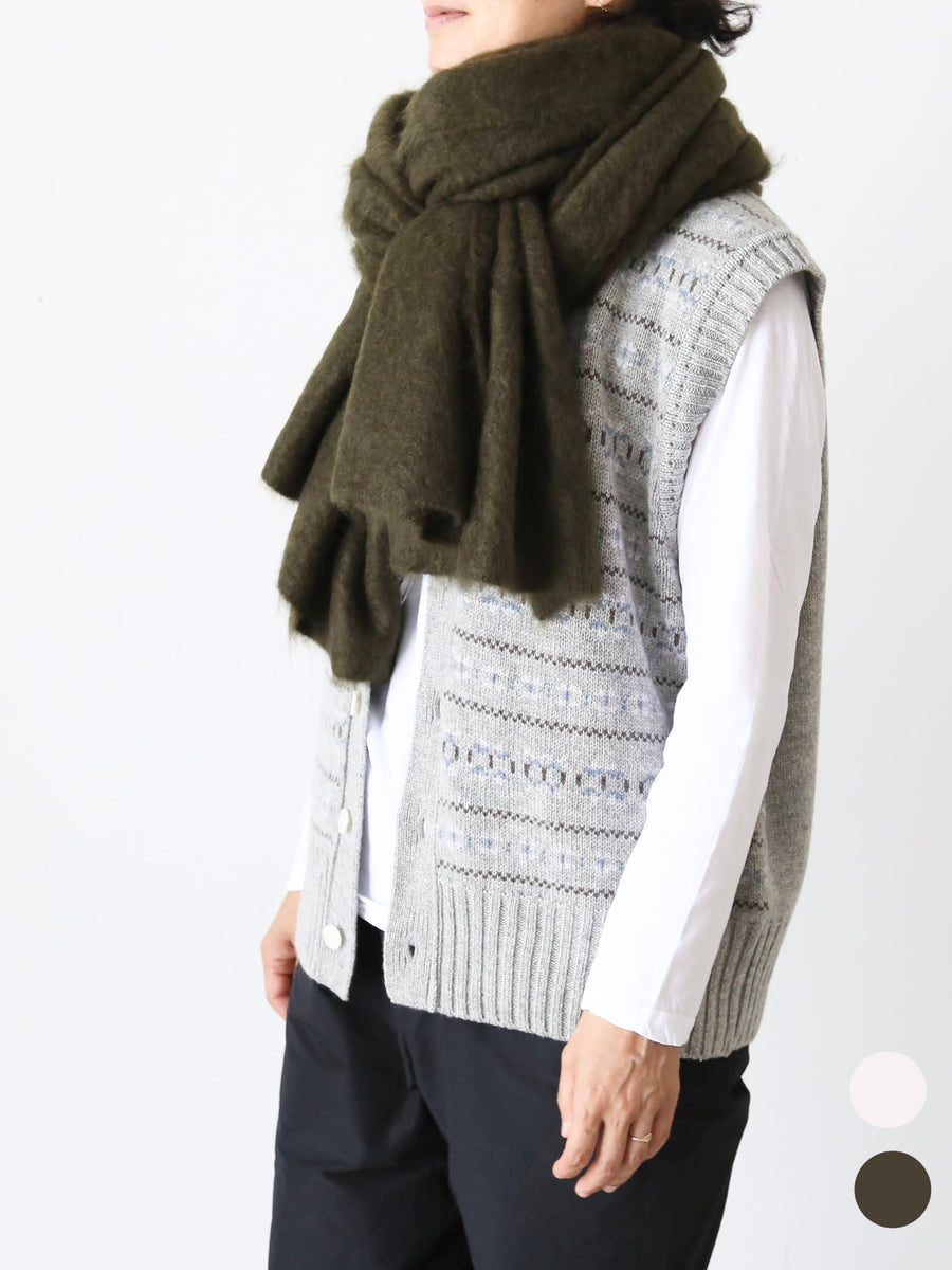 TOUJOURS プレインステッチ ミンクフィニッシュドストール カシミヤ100