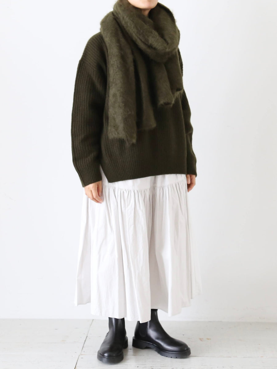 TOUJOURS プレインステッチ ミンクフィニッシュドストール カシミヤ100