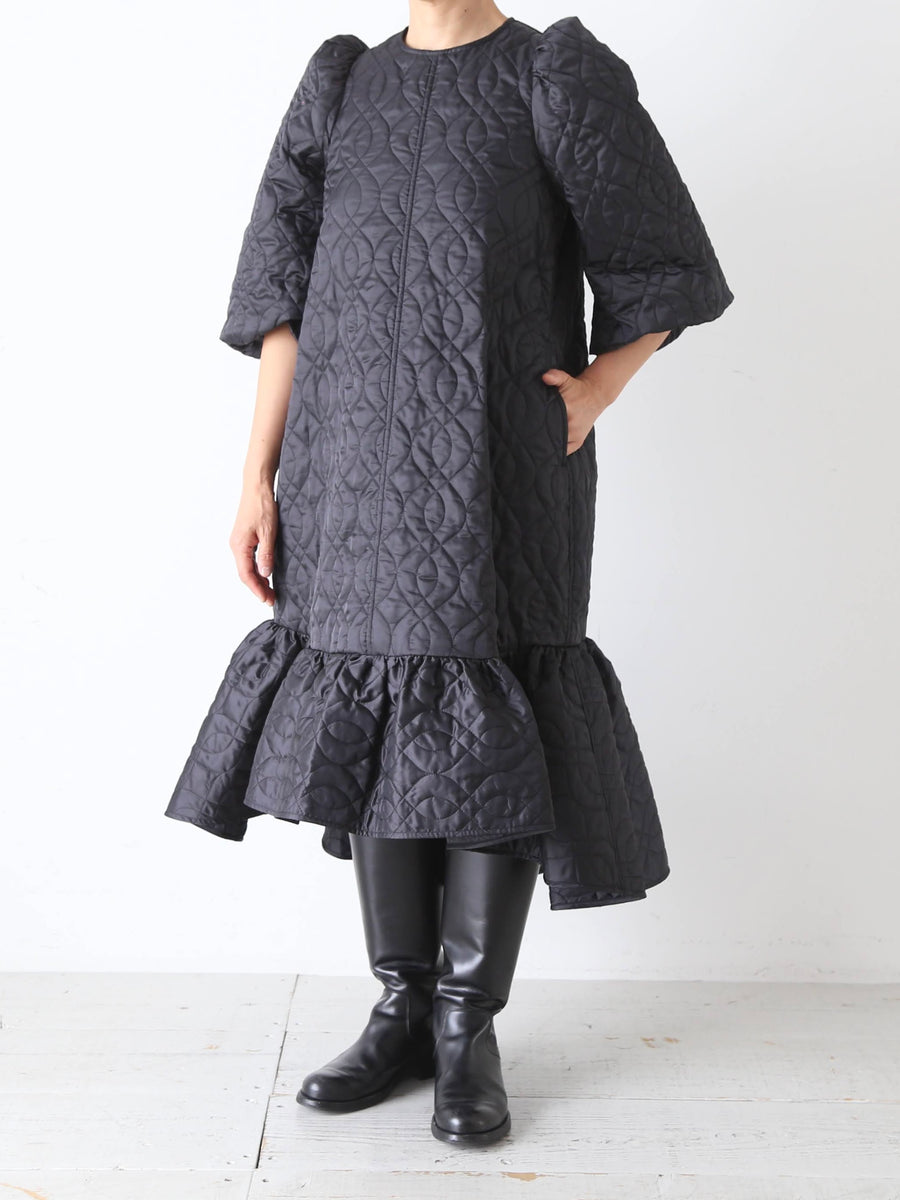noir kei ninomiya エステルツイル キルト ワンピース パフスリーブ