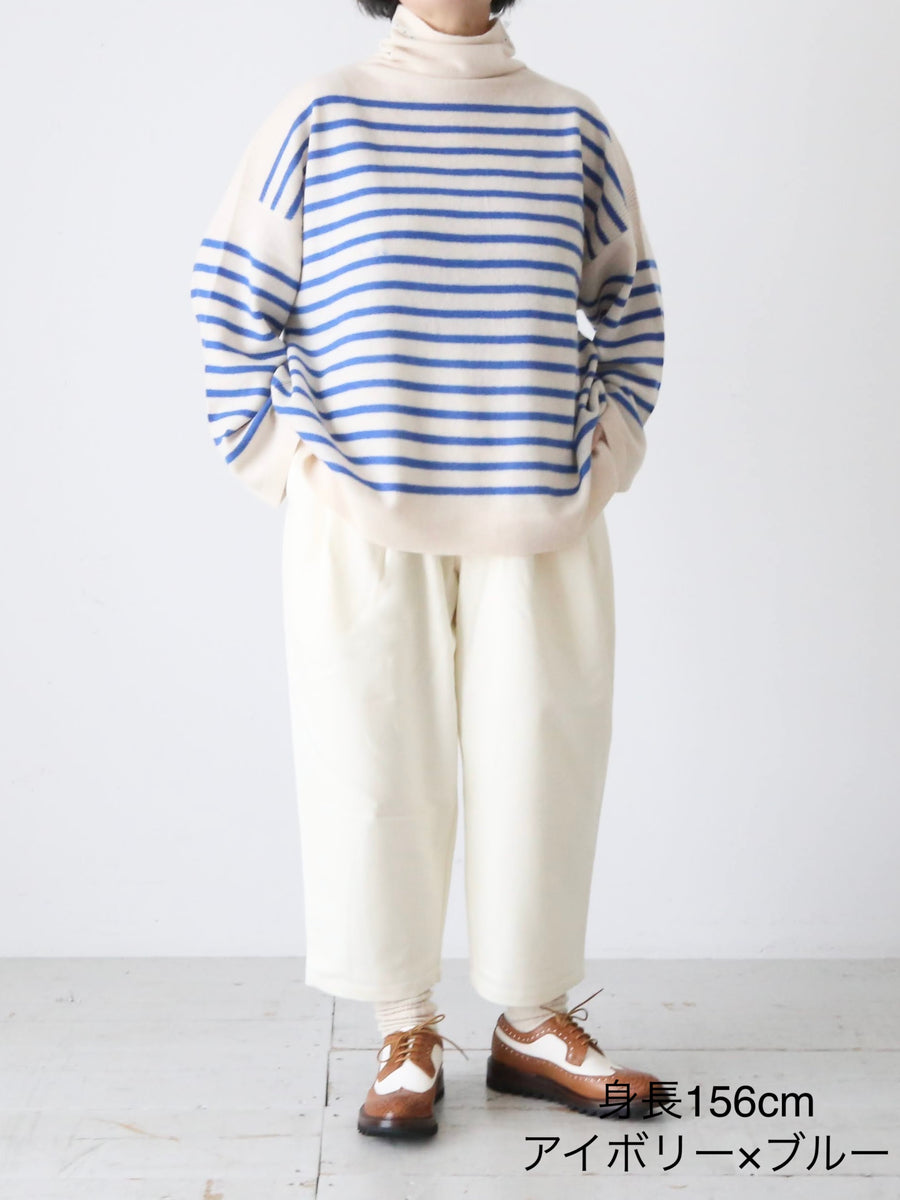 TOWAVASE バスクプルオーバー タートルネック カシミヤ100% 一本どり