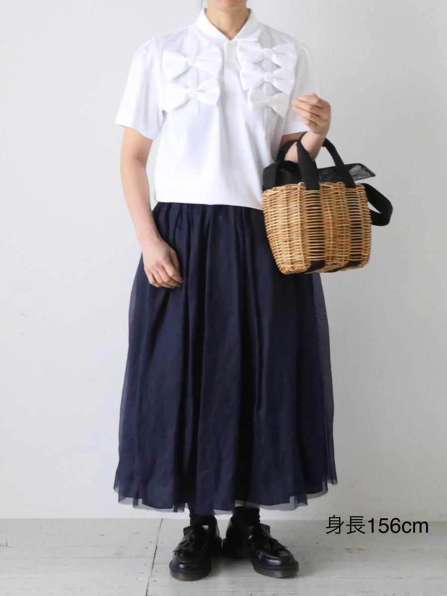 noir kei ninomiya 綿ポンチフリルTシャツ noir kei ninomiya 綿ポンチTシャツ(シングルリボン) [3Q-T008-051