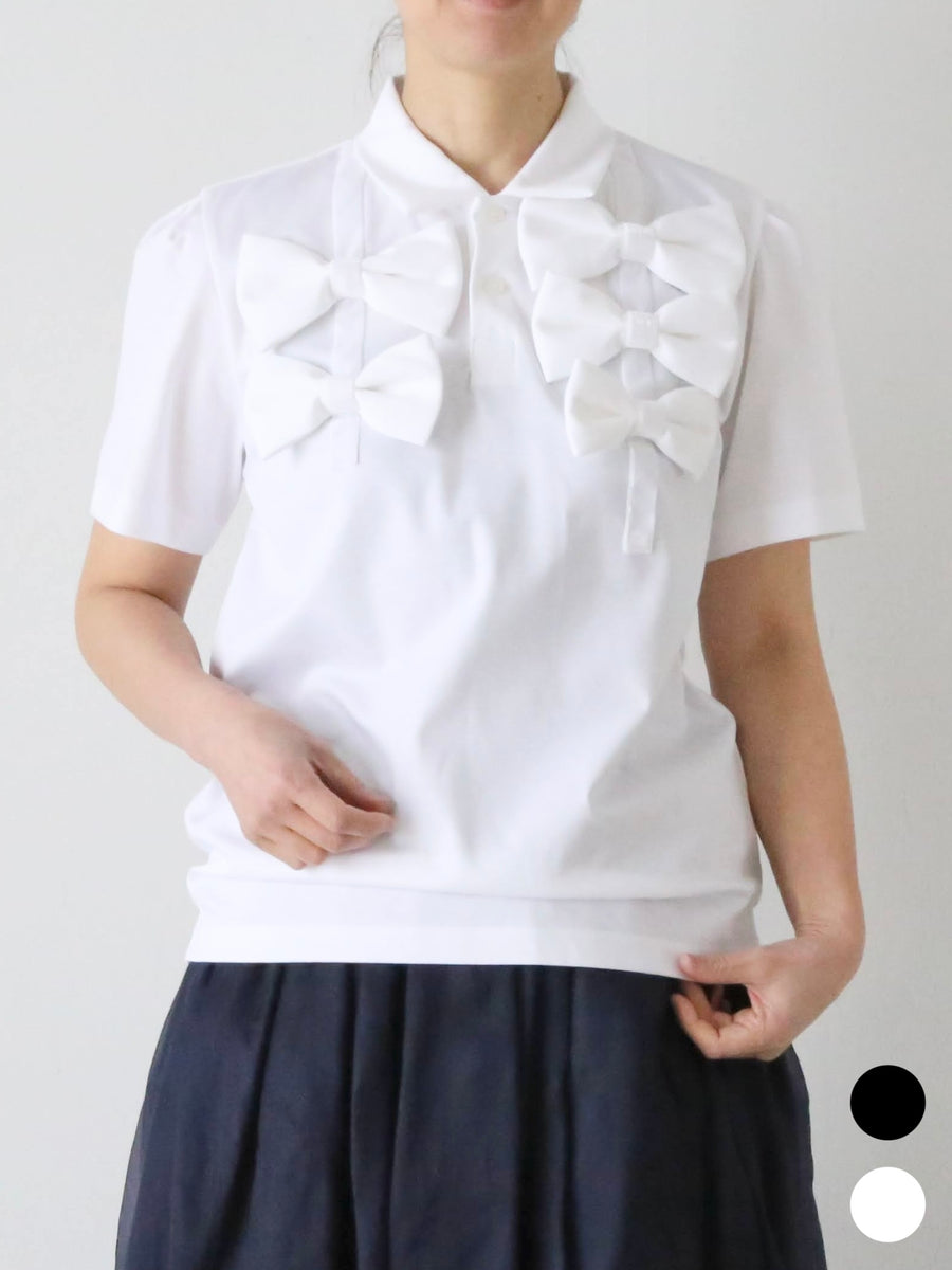 noir kei ninomiya 綿ポンチ Tシャツ ダブルリボン 5つリボン – CREER