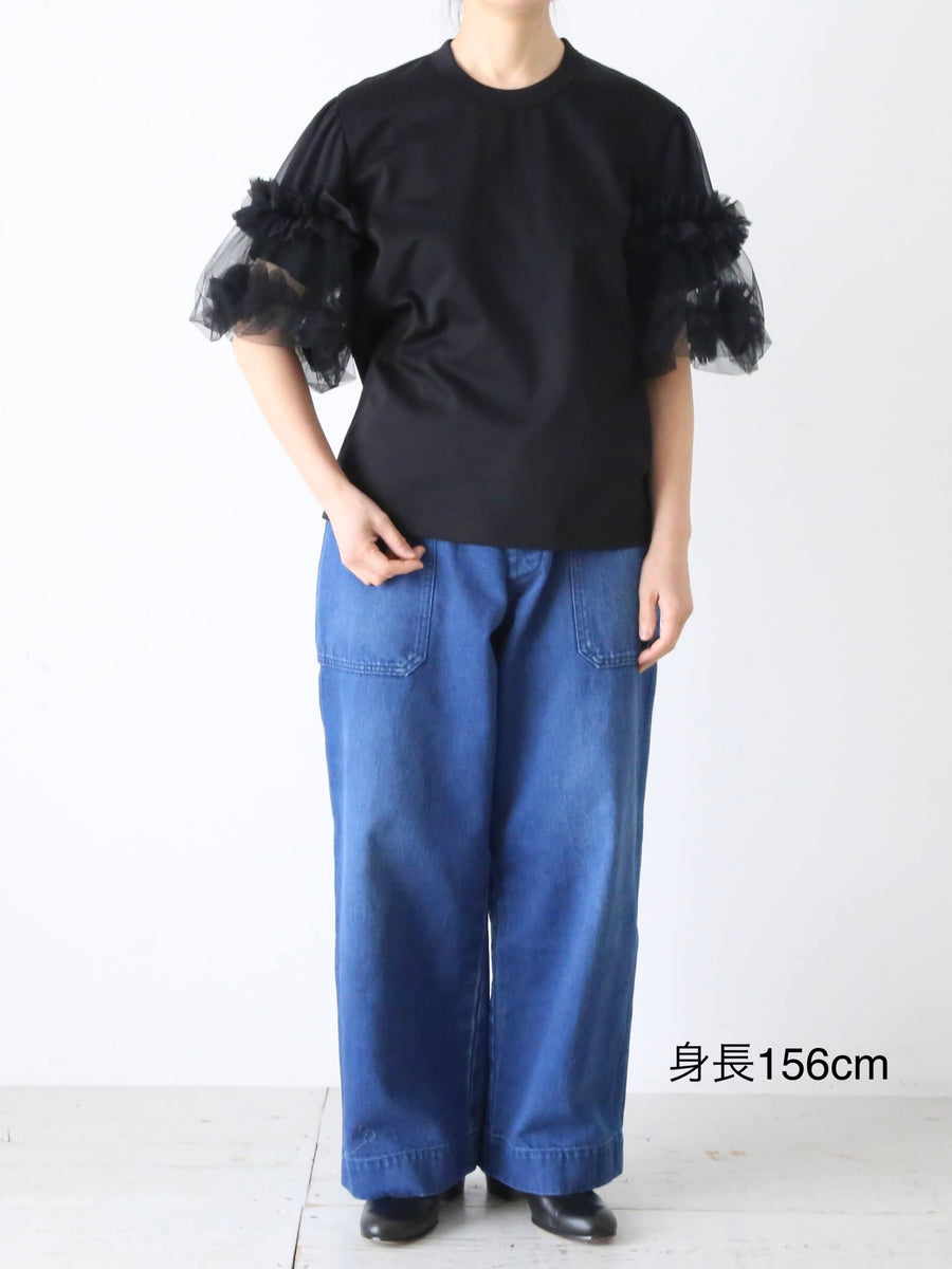 noir kei ninomiya 綿ポンチ×エステルジョーゼット Tシャツ
