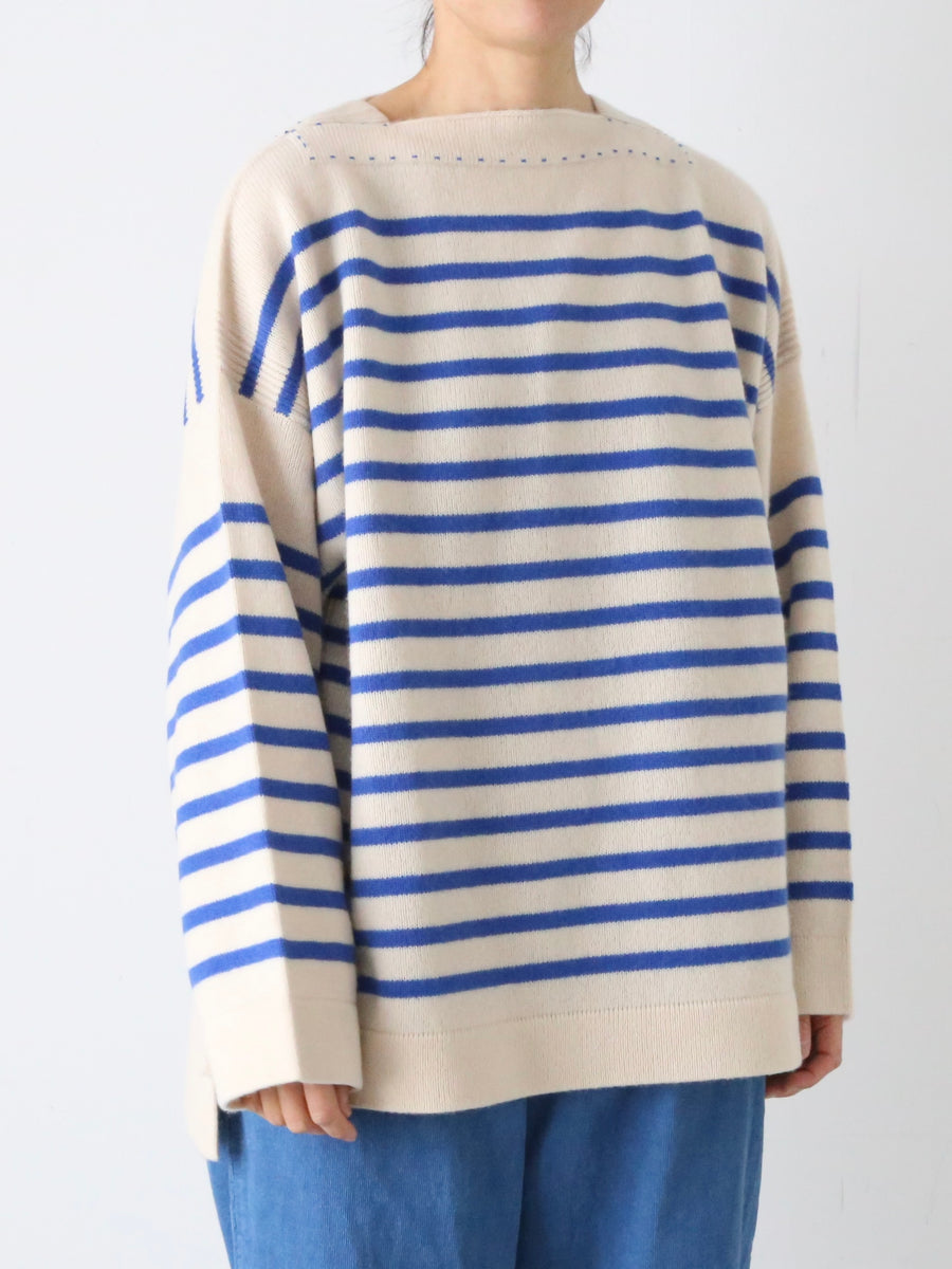 TOWAVASE バスクプルオーバー(ボートネック) 二本どり [mdm02-02] – CREER
