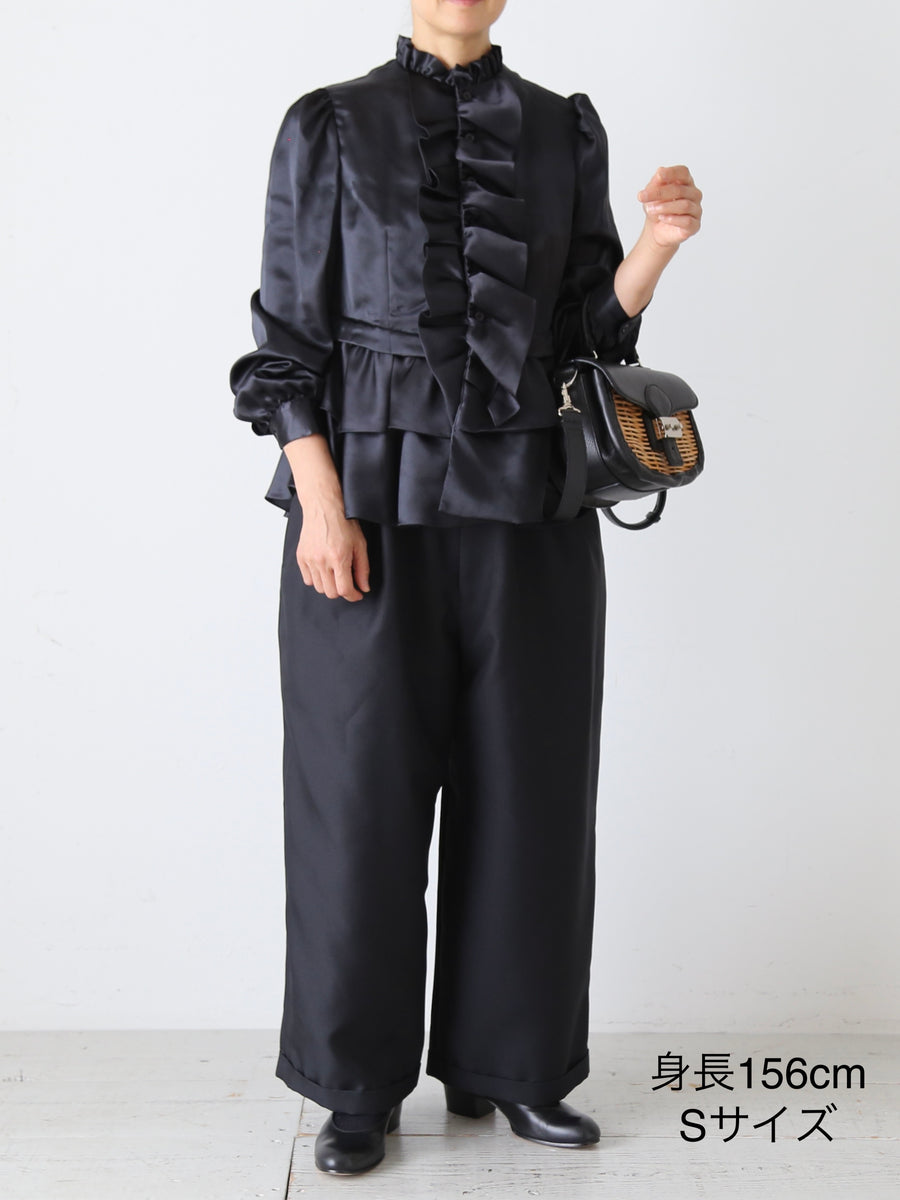 noir kei ninomiya エステルサテンブラウス [3R-B005-051] – CREER