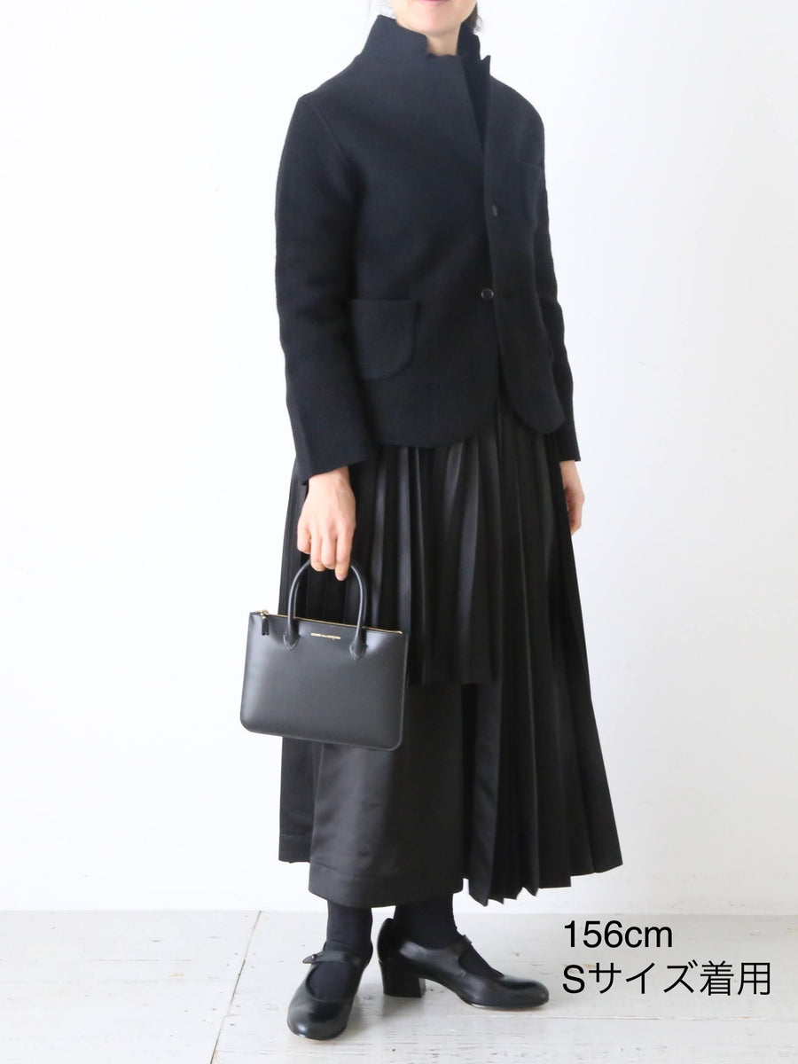 noir kei ninomiya エステルサテン プリーツスカート 左右非対称
