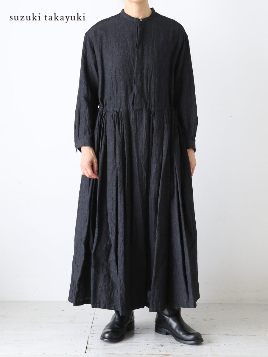 美品 suzuki takayuki リネン ボリュームギャザードレス 2WAY suzuki takayuki タックギャザードレス [A271-18] – CREER