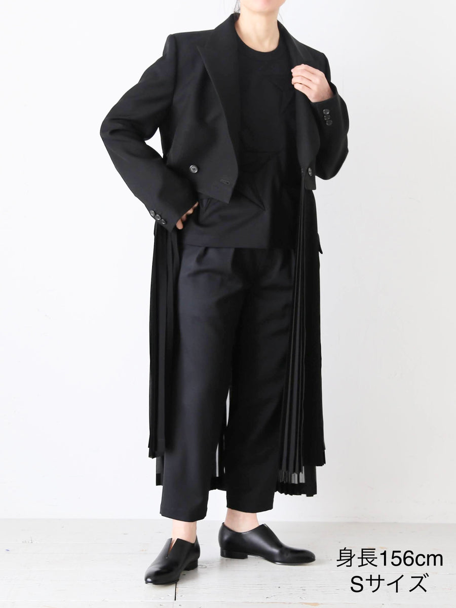 noir kei ninomiya ウールモヘヤ×エステルジョーゼット コート
