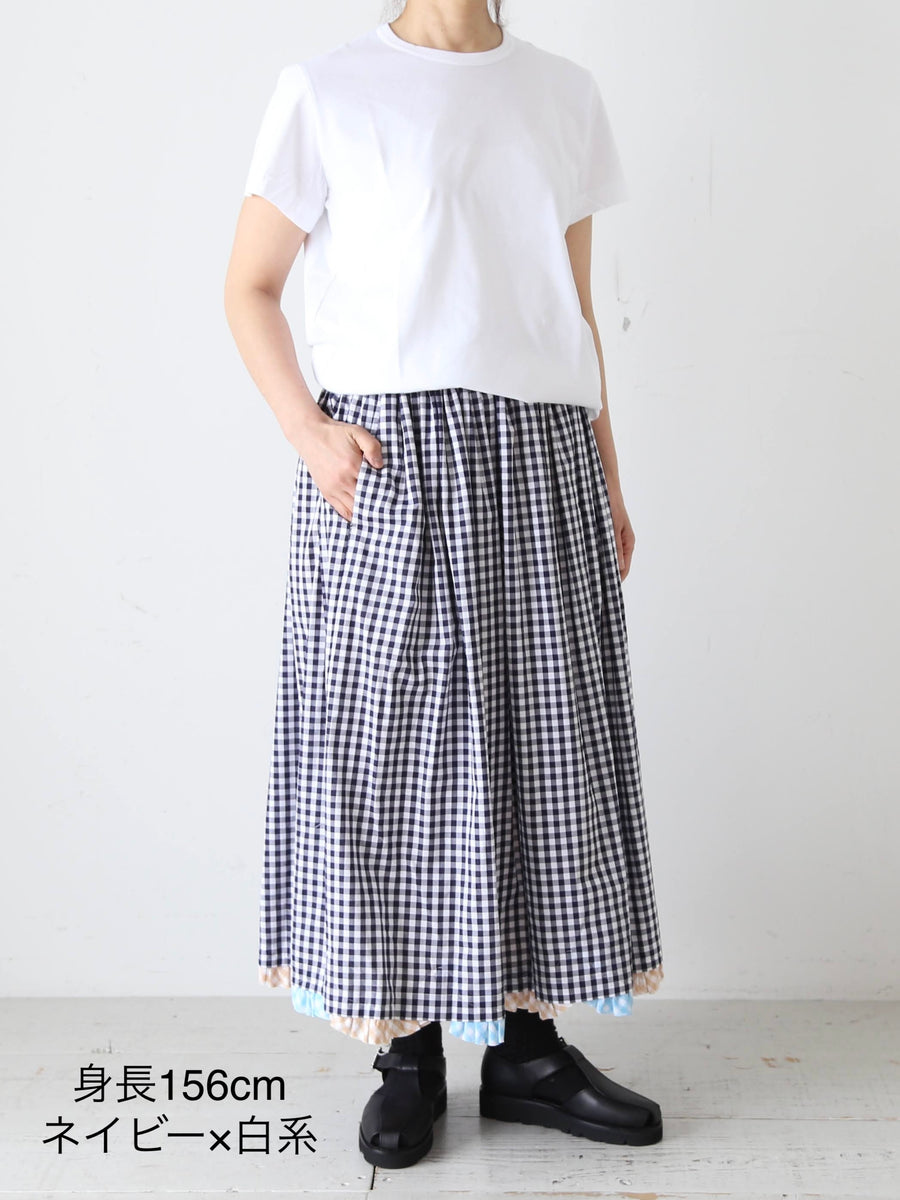 TAO COMME des GARCONS ギンガムチェック スカート tao タオ コム デ ギャルソン エステル綿ギンガムチェックスカート – CREER