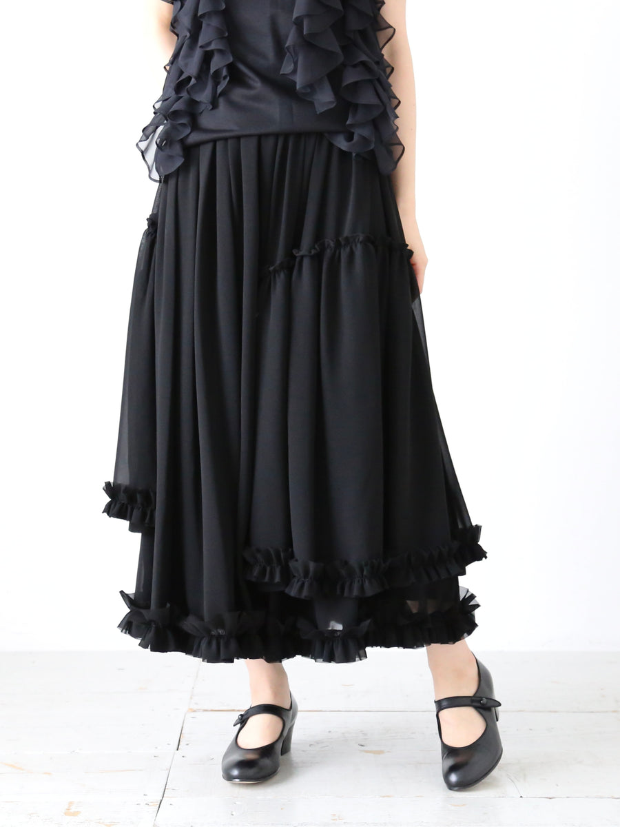 noir kei ninomiya アシンメトリースカート黒2021AW