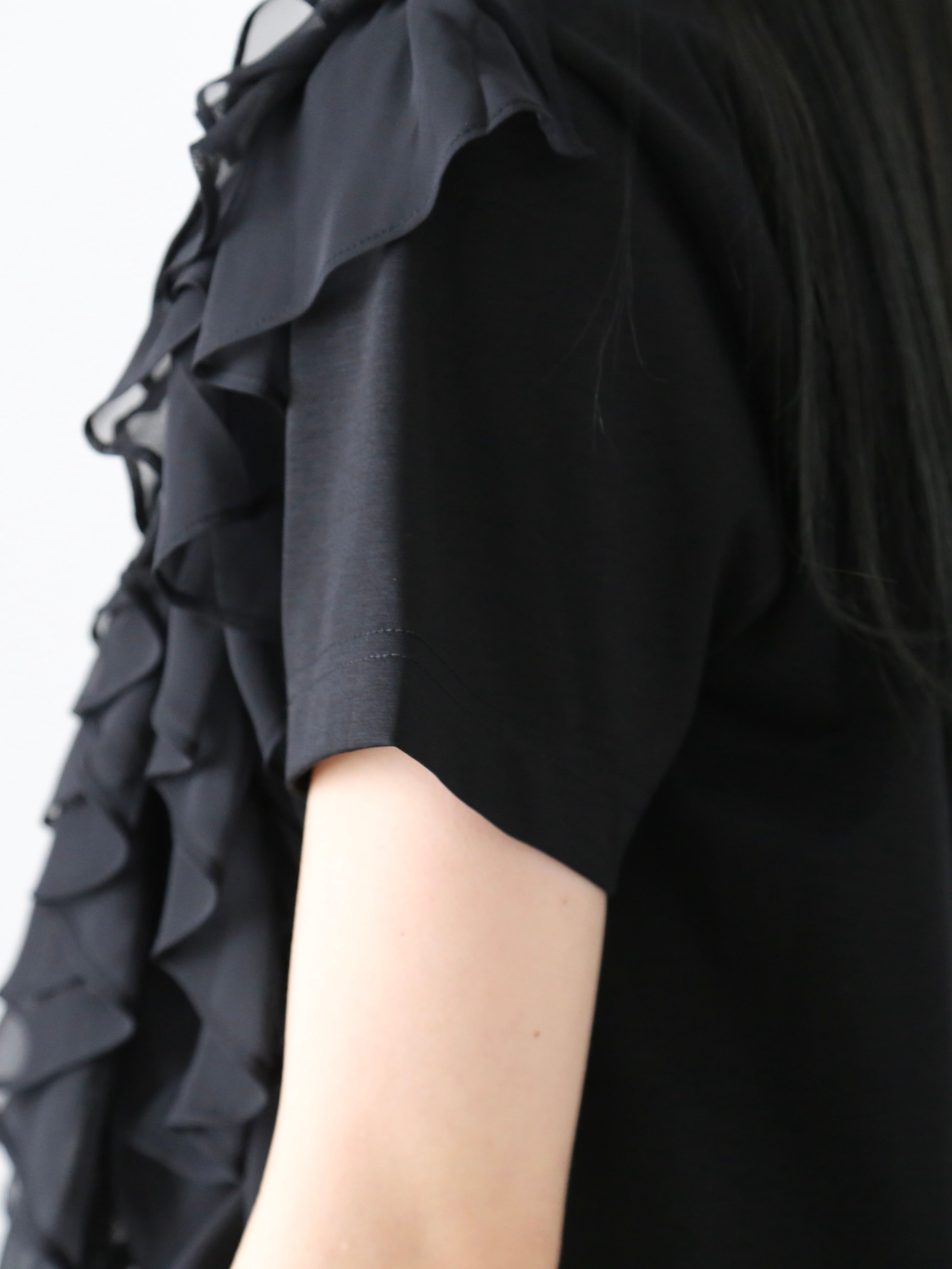 noir kei ninomiya 綿ポンチ×エステルジョーゼットTシャツ [3M-T014-051]
