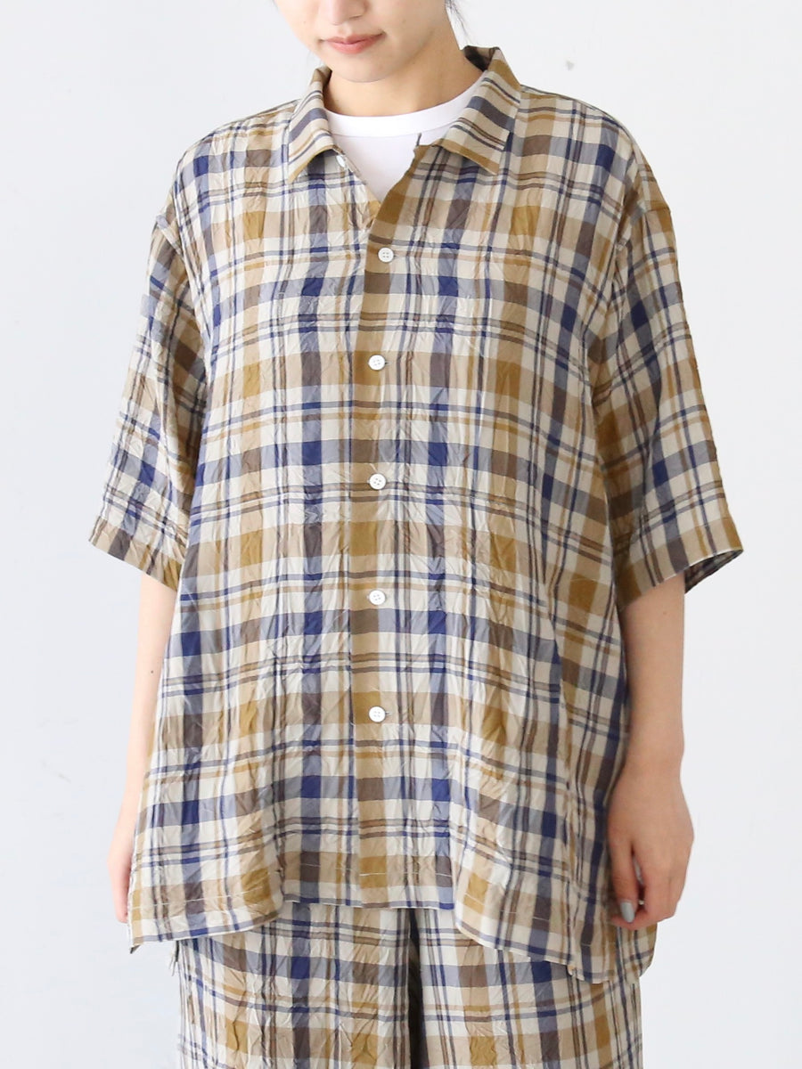 TOUJOURS オープンカラーハーフスリーブビッグカバーオール