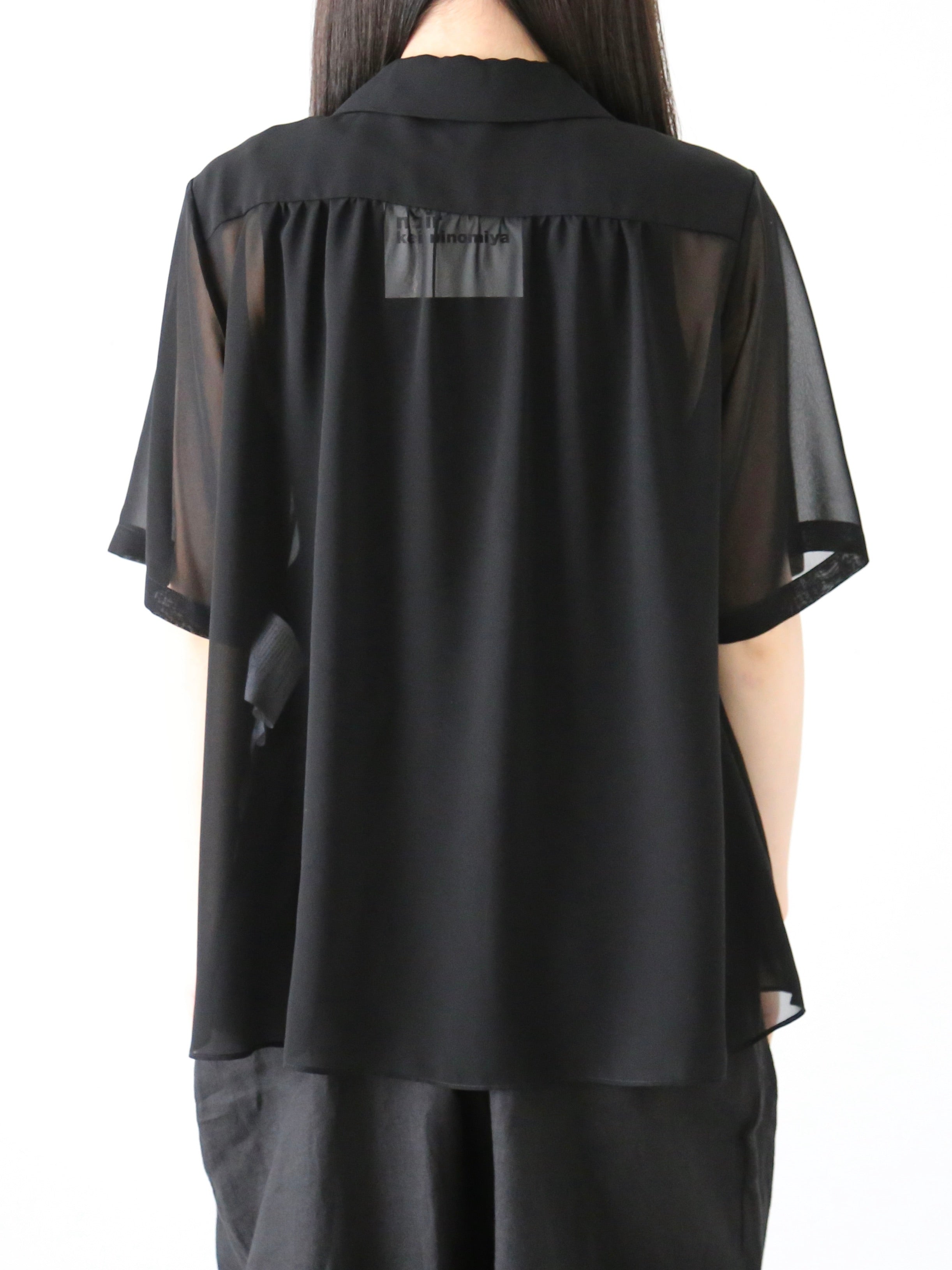 noir kei ninomiya エステルジョーゼットシャツ [3M-B015-051]