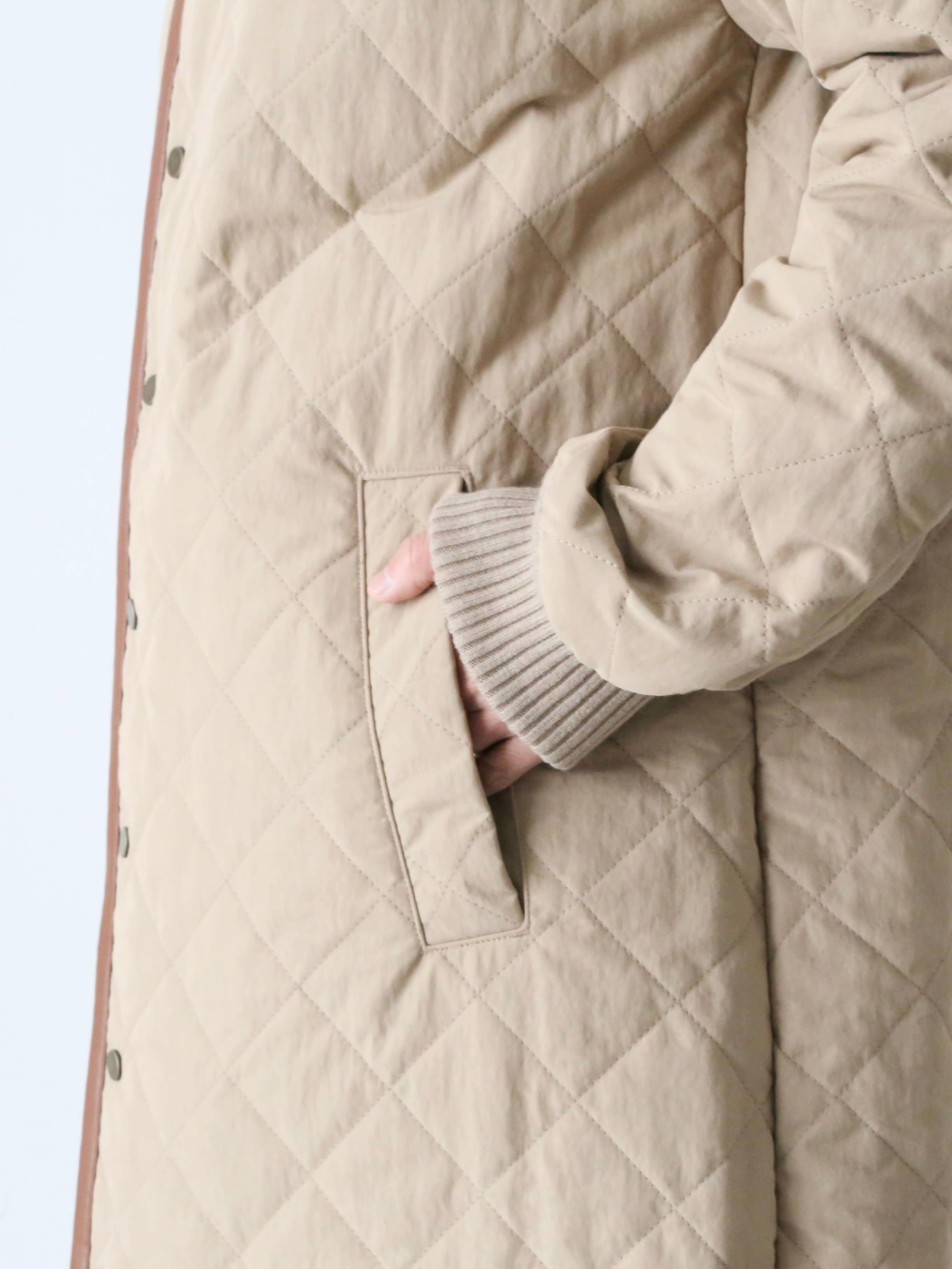 R&D.M.Co- ウォータープルーフキルティングロングコート [7729]