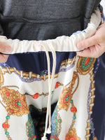 画像をギャラリービューアに読み込む, tao エステルスカーフ柄プリントMIXパンツ B柄 [TP-P006-051-B]
