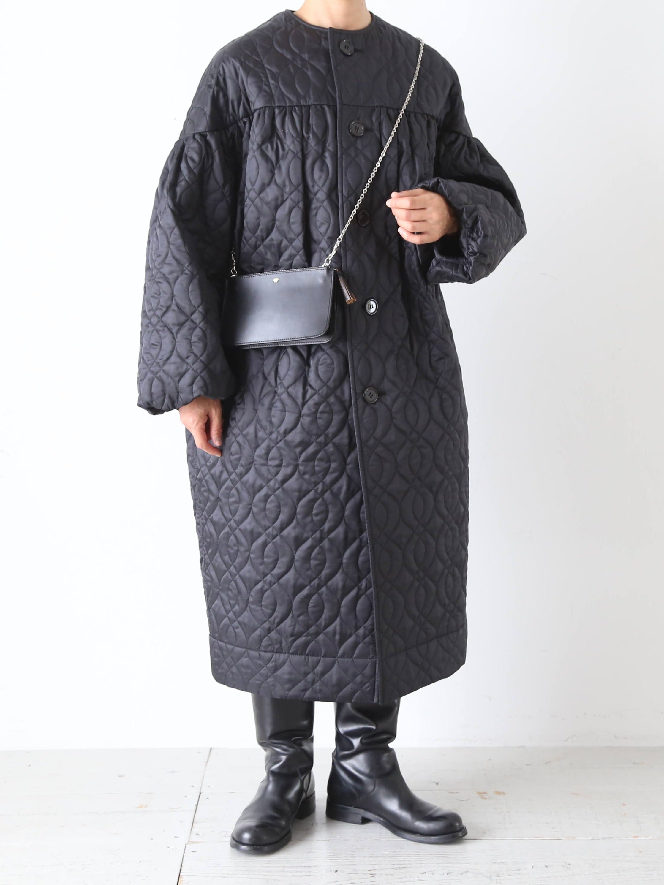 noir kei ninomiya エステルツイルキルトコート [3P-C003-051]