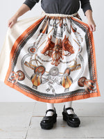 画像をギャラリービューアに読み込む, tao エステルスカーフ柄プリントMIXスカートB柄 [TP-S016-051-B]
