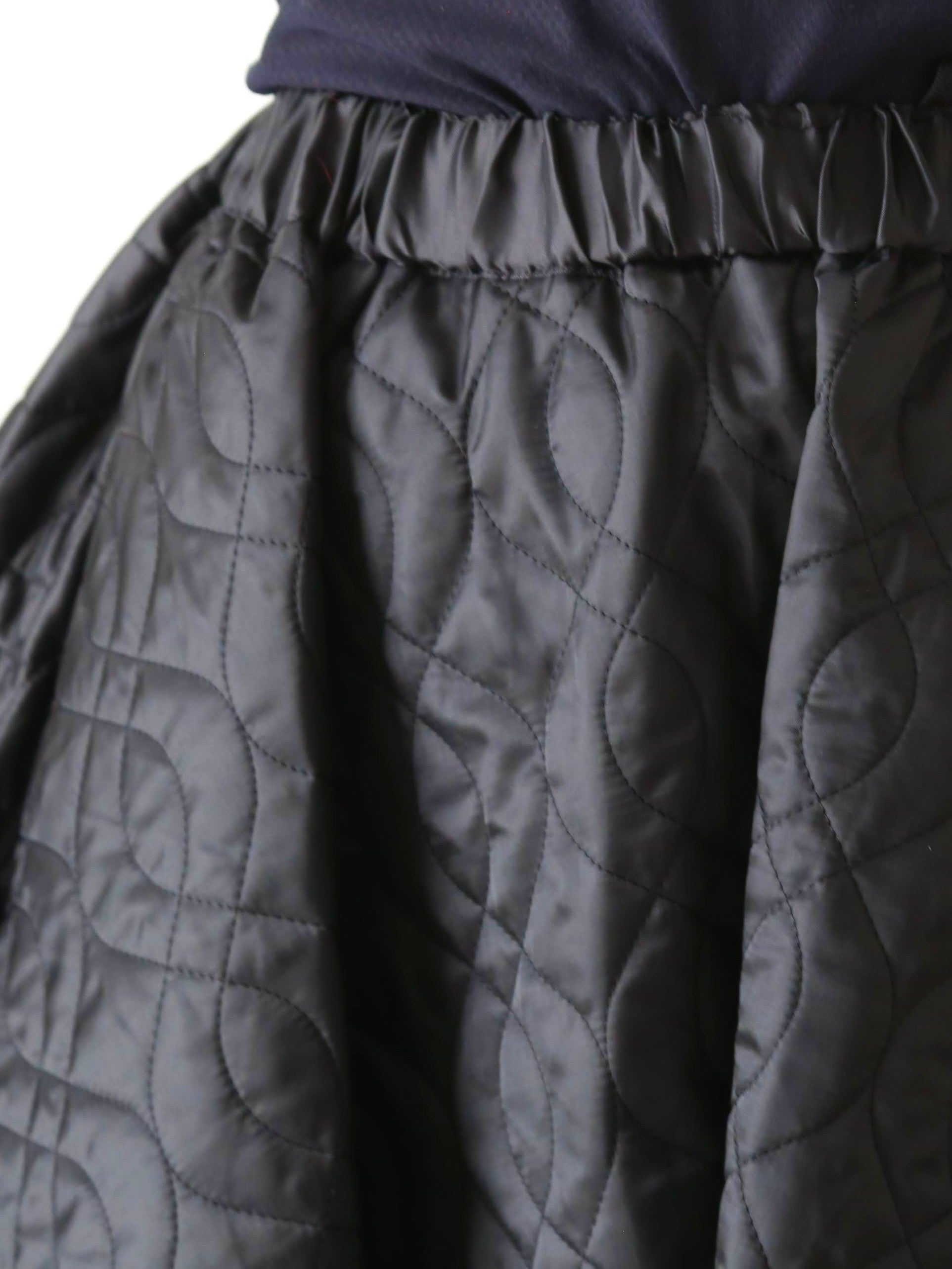 noir kei ninomiya エステルツイルキルトスカート [3P-S021-051]