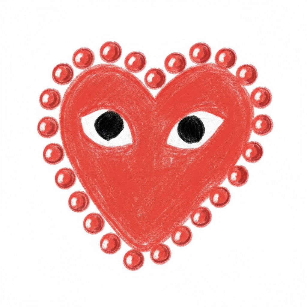 PLAY COMME des GARCONS ロングスリーブボーダーTシャツ (ラインストーン) [AX-T805-051]