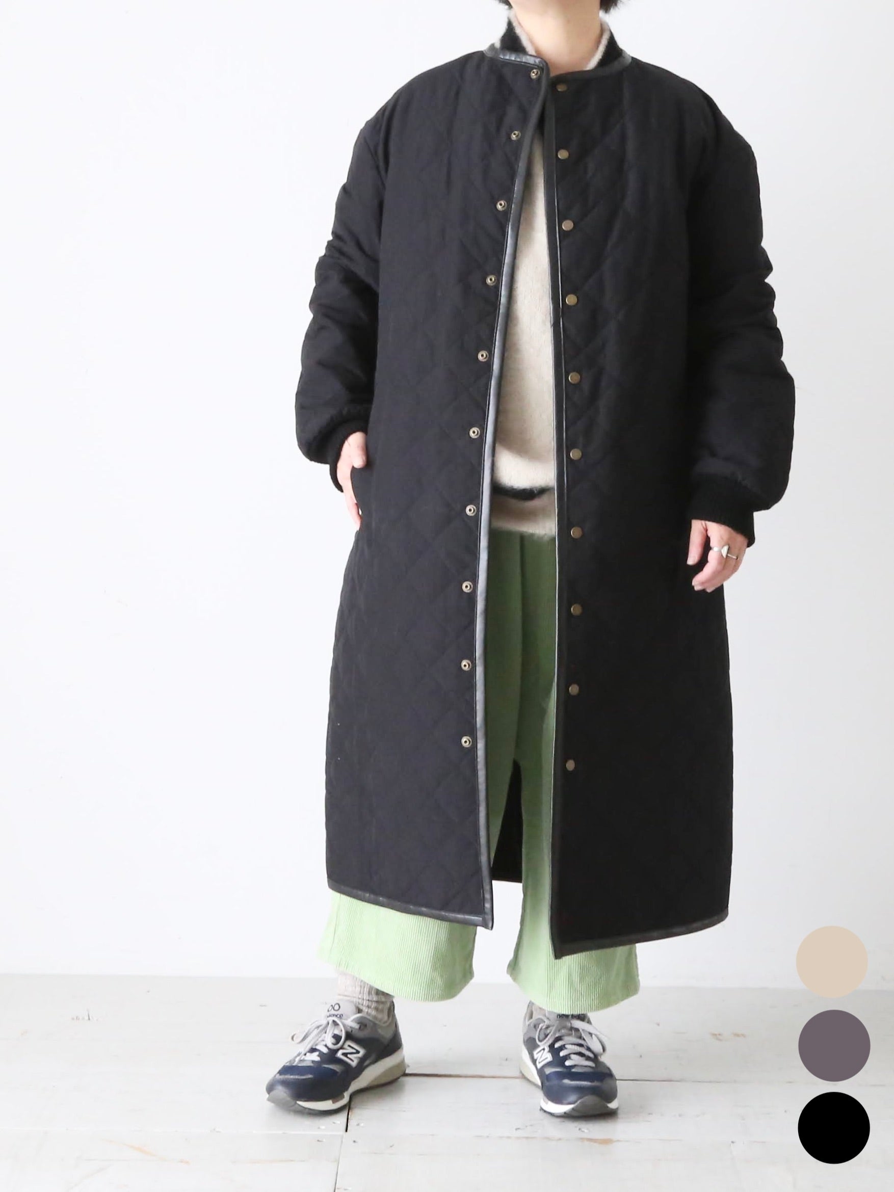 R&D.M.Co- ウォータープルーフキルティングロングコート [7729]