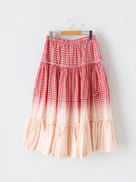 画像をギャラリービューアに読み込む, tao 綿ギンガムチェック 製品ブリーチ加工スカート [TQ-S021-051]
