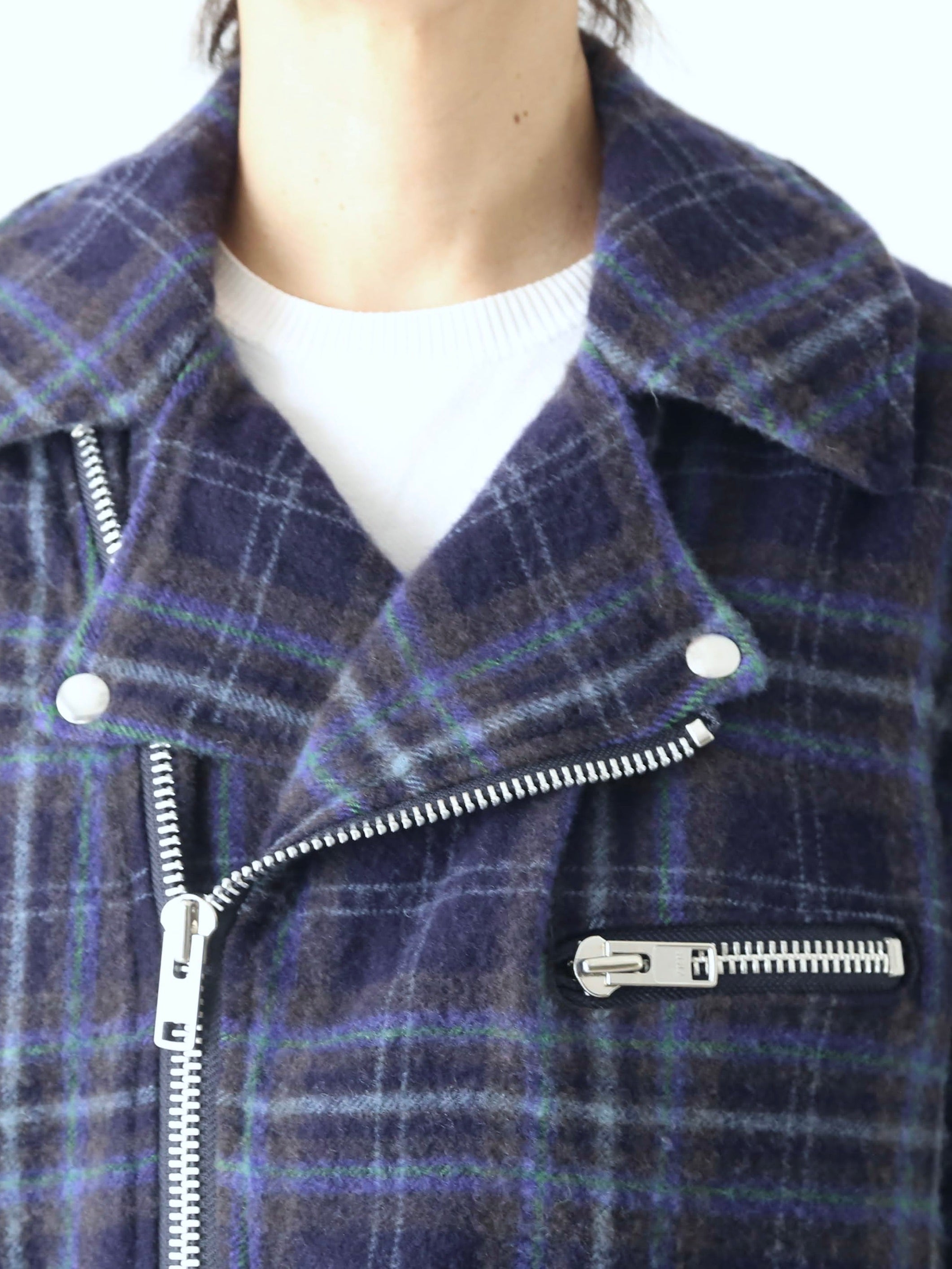 tao ウールナイロンチェックコート [TP-C010-051]