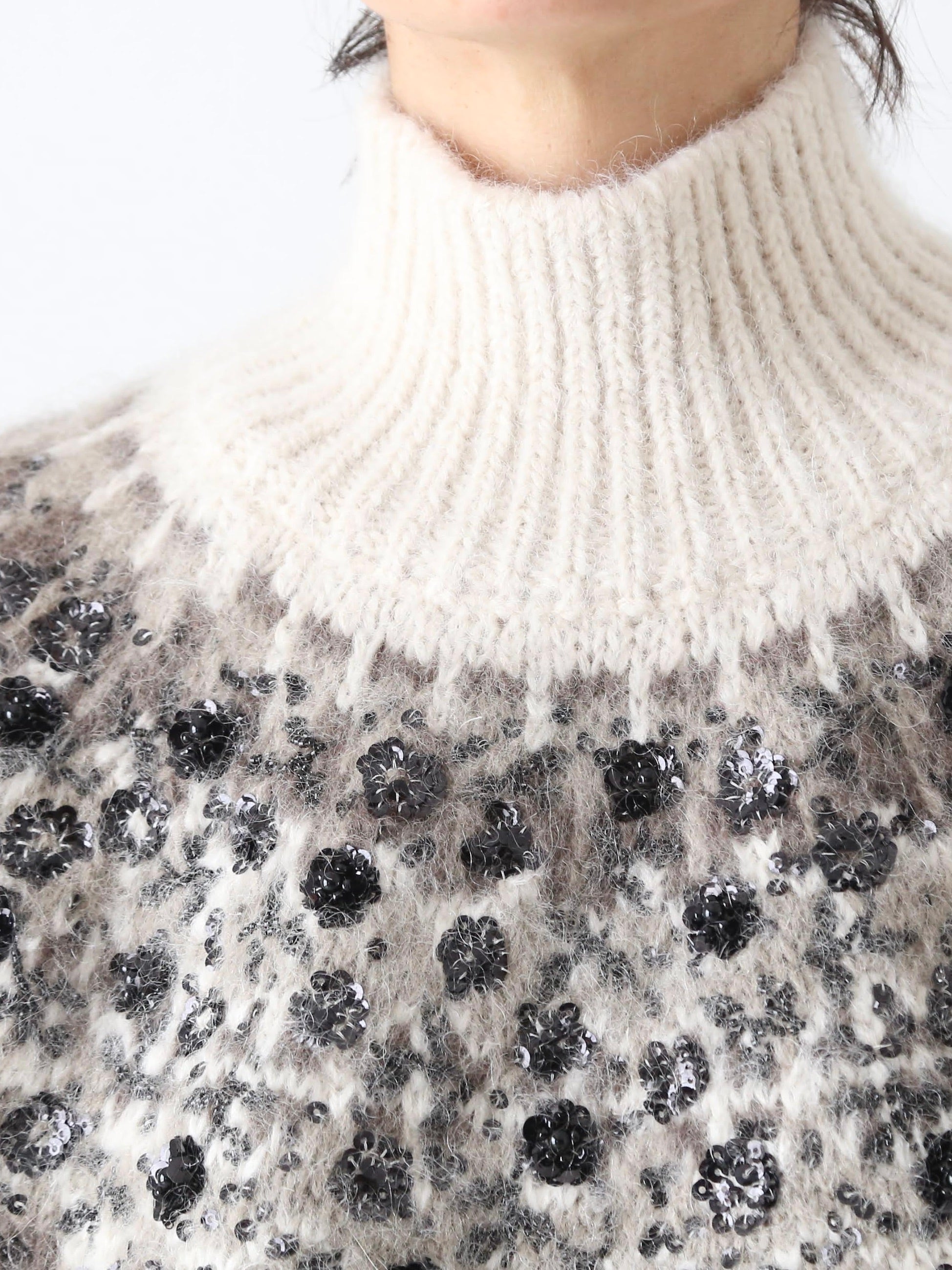 tao ノルディック柄スパンコール刺繍セーター [TP-N002-051]