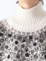 画像をギャラリービューアに読み込む, tao ノルディック柄スパンコール刺繍セーター [TP-N002-051]
