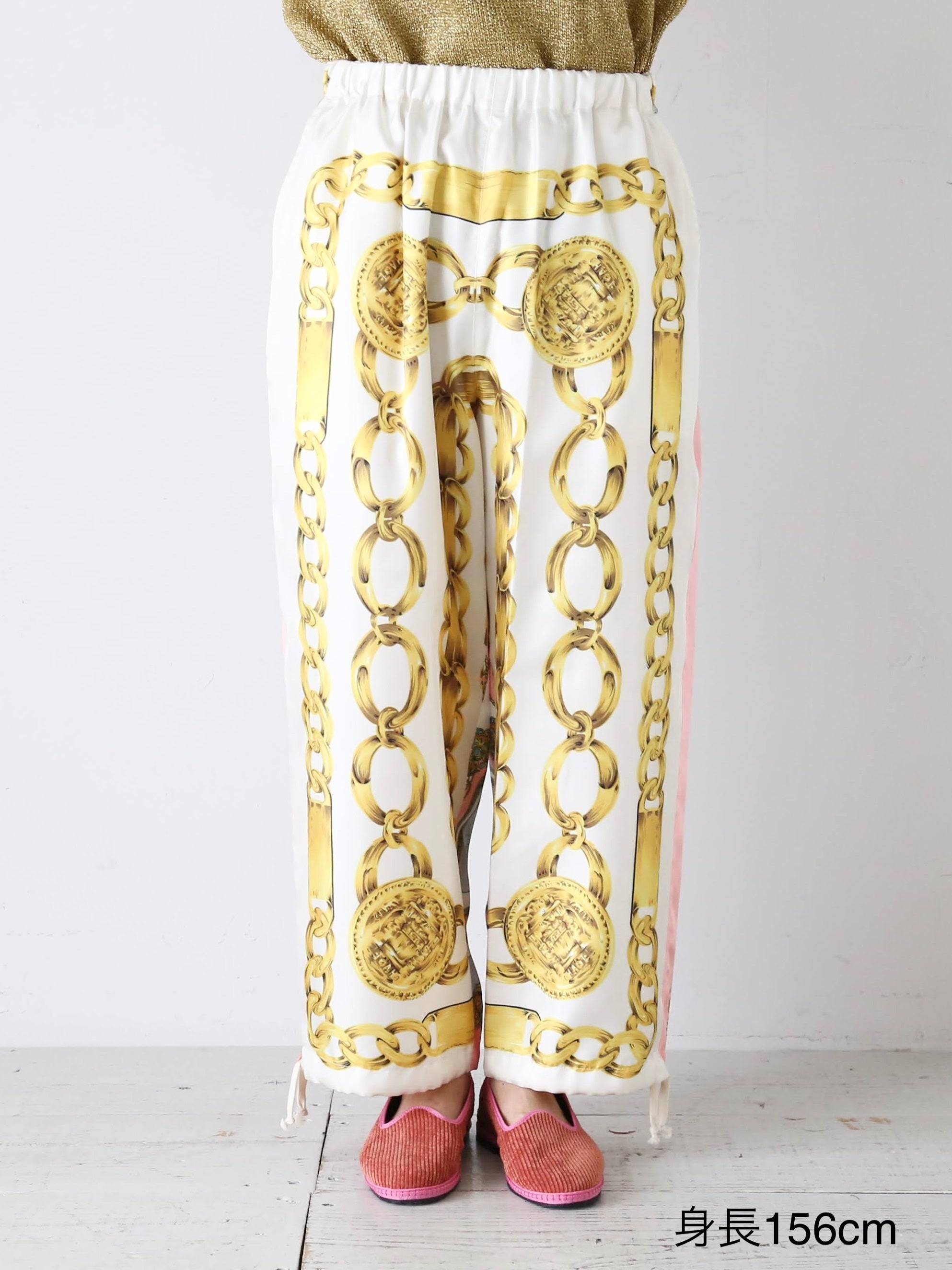 tao エステルスカーフ柄プリントMIXパンツ C柄 [TP-P006-051-C]