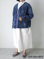 画像をギャラリービューアに読み込む, Veritecoeur ノーカラーデニムカバーオール [ST-186]
