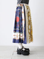 画像をギャラリービューアに読み込む, tao エステルスカーフ柄プリントMIXスカートB柄 [TP-S016-051-B]
