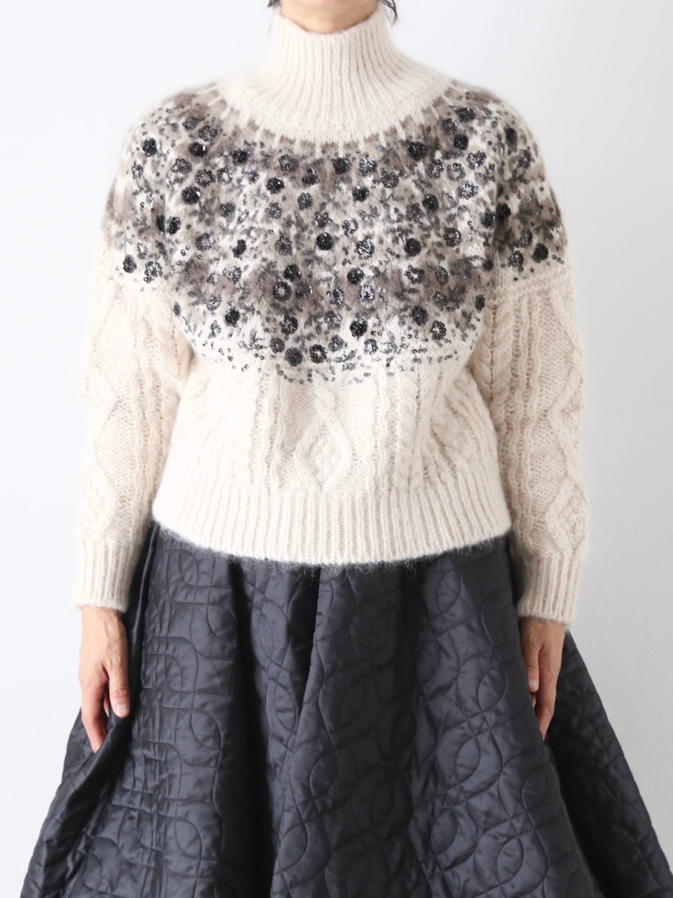 tao ノルディック柄スパンコール刺繍セーター [TP-N002-051]