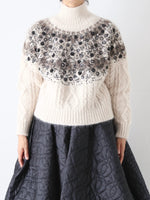 画像をギャラリービューアに読み込む, tao ノルディック柄スパンコール刺繍セーター [TP-N002-051]
