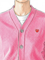 画像をギャラリービューアに読み込む, PLAY COMME des GARCONS Vネックカーディガン(スモールレッドハート) [AX-N080-051]
