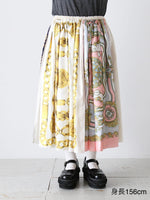 画像をギャラリービューアに読み込む, tao エステルスカーフ柄プリントMIXスカートB柄 [TP-S016-051-B]
