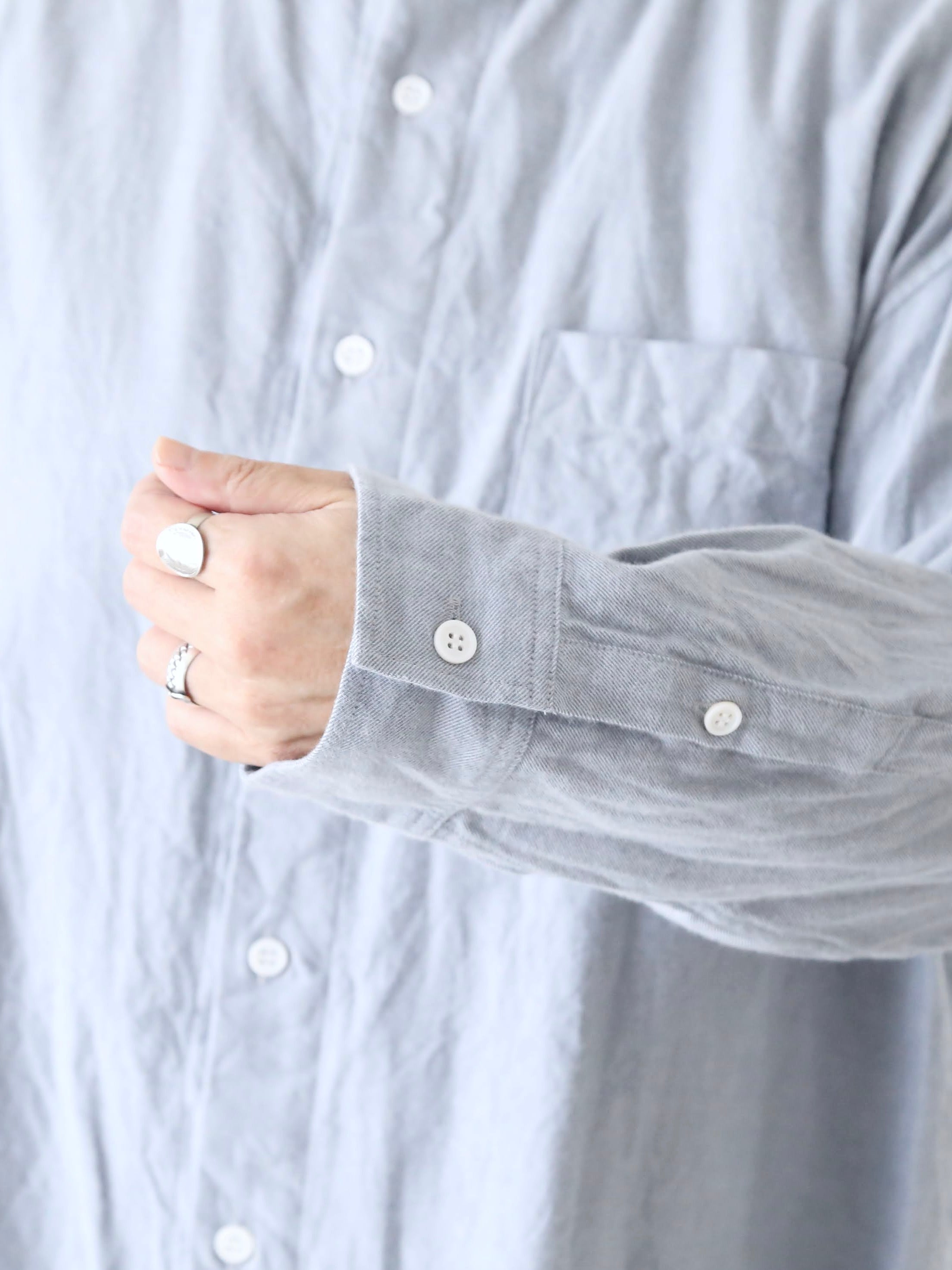 TOUJOURS バンドカラーバックギャザーシャツ [IM43LS03]