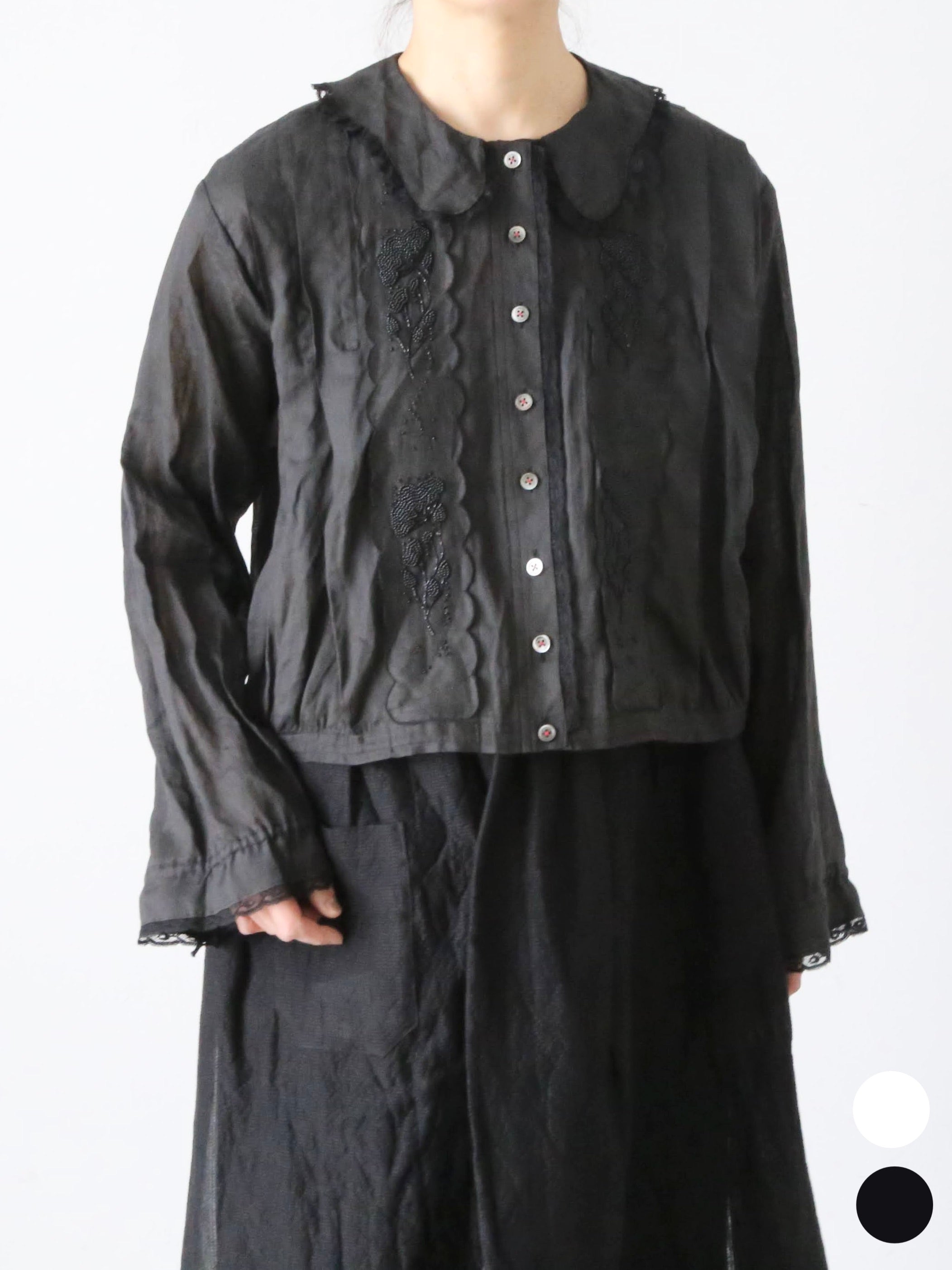 TOWAVASE ヴァイオレット ジャケット リネン ビーズ刺繍 インド手仕事 TOWAVASE ヴァイオレット ジャケット リネン ビーズ刺繍 インド手仕事