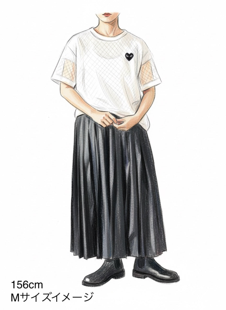 PLAY COMME des GARCONS メッシュTシャツ-ホワイト（ブラックハート） [AX-T532-051]