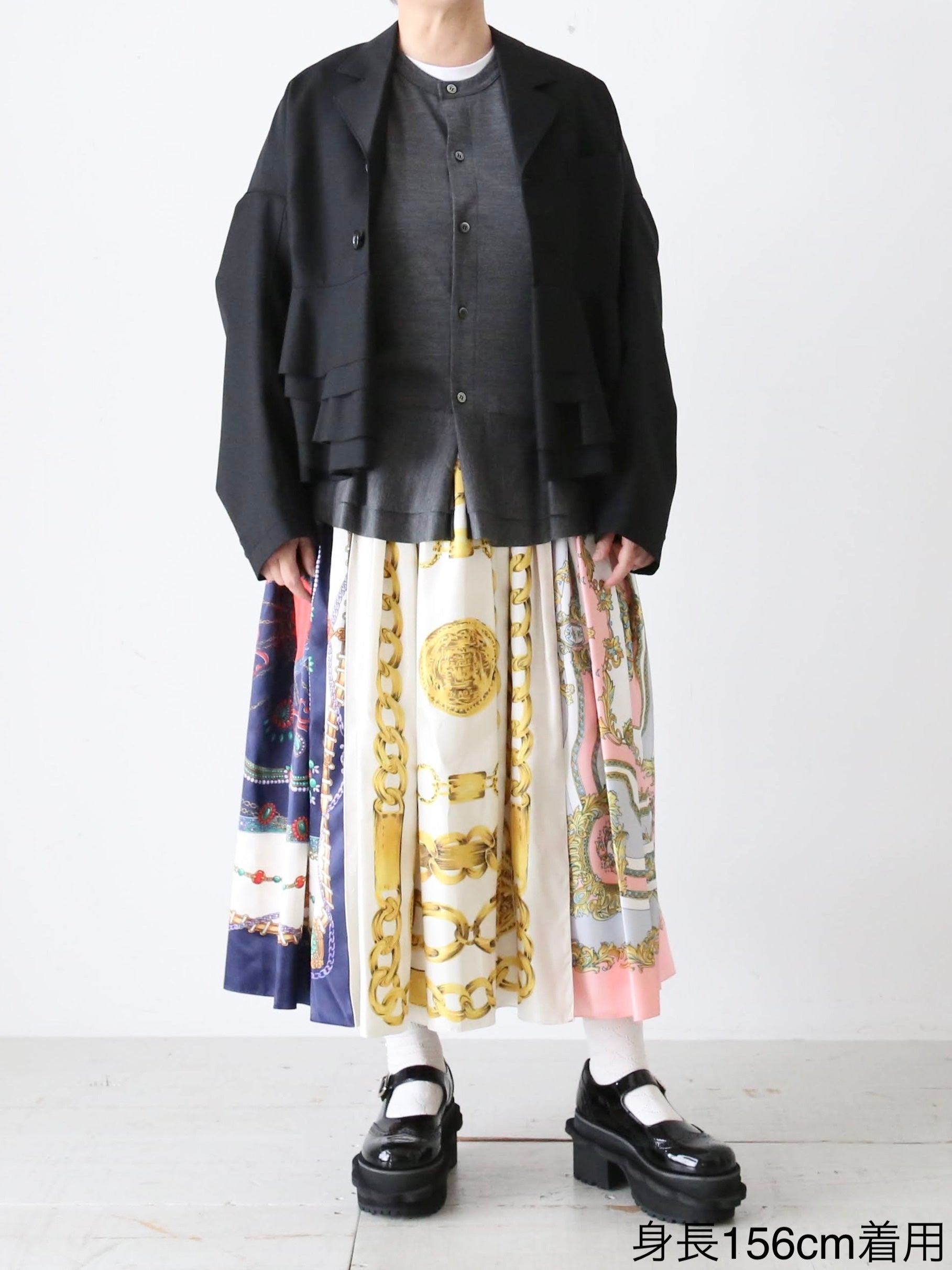 tao エステルスカーフ柄プリントMIXスカートB柄 [TP-S016-051-B]