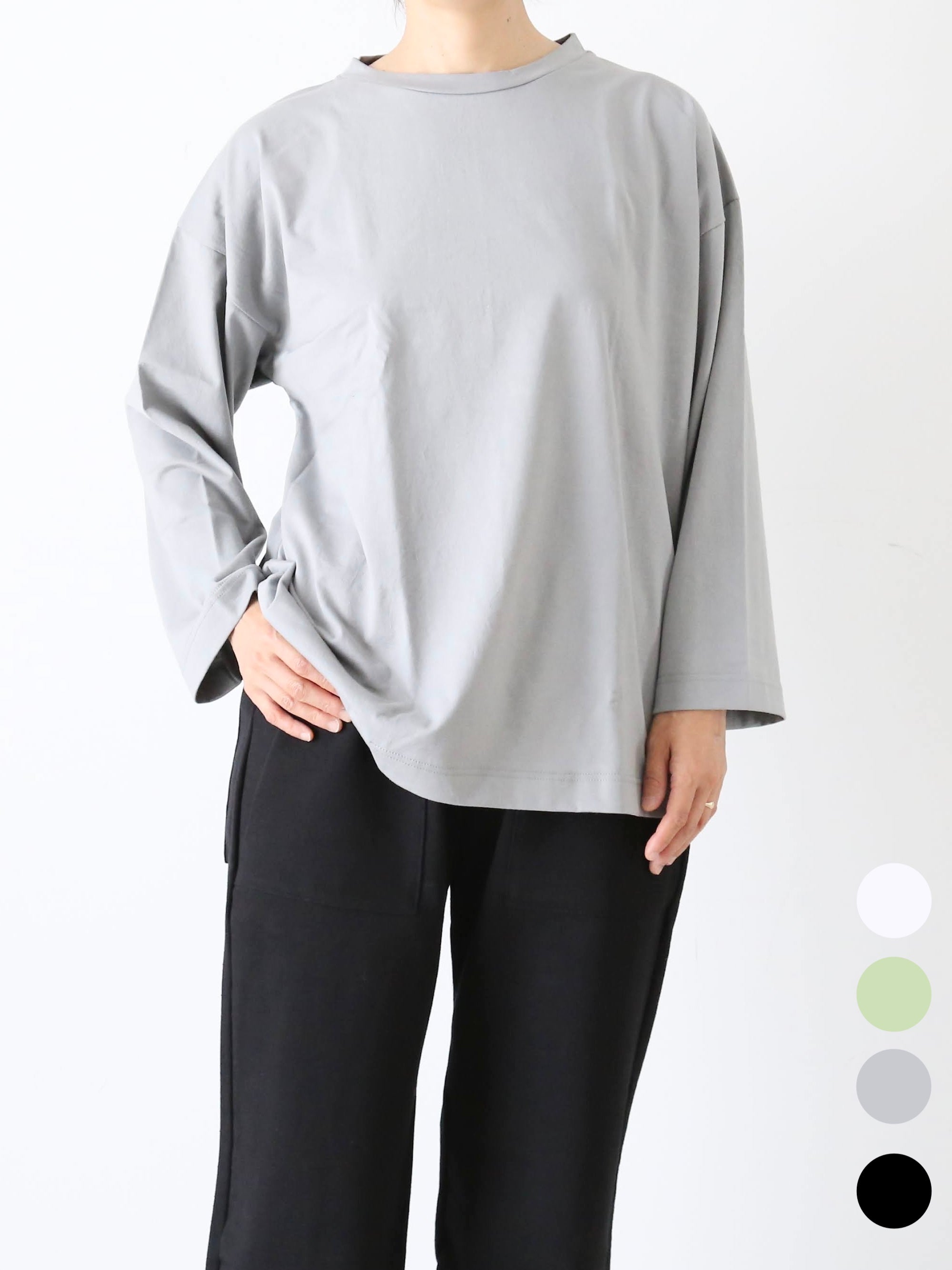 GICIPI クルーネックリラックスフィット9分袖カットソー (カノッキーア) [2406P]