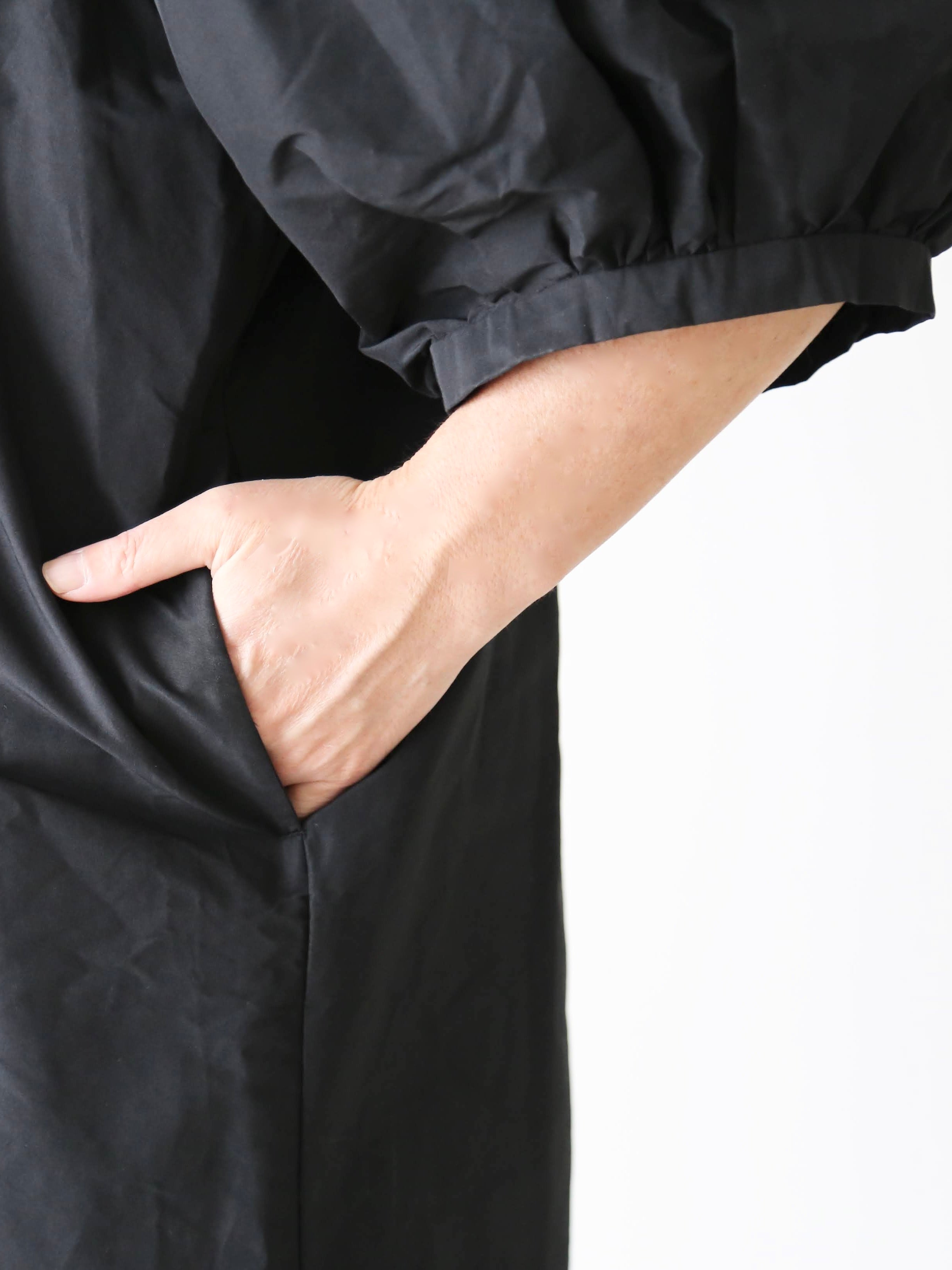 R&D.M.Co- タフタビッグバルーンスリーブドレス [7666]