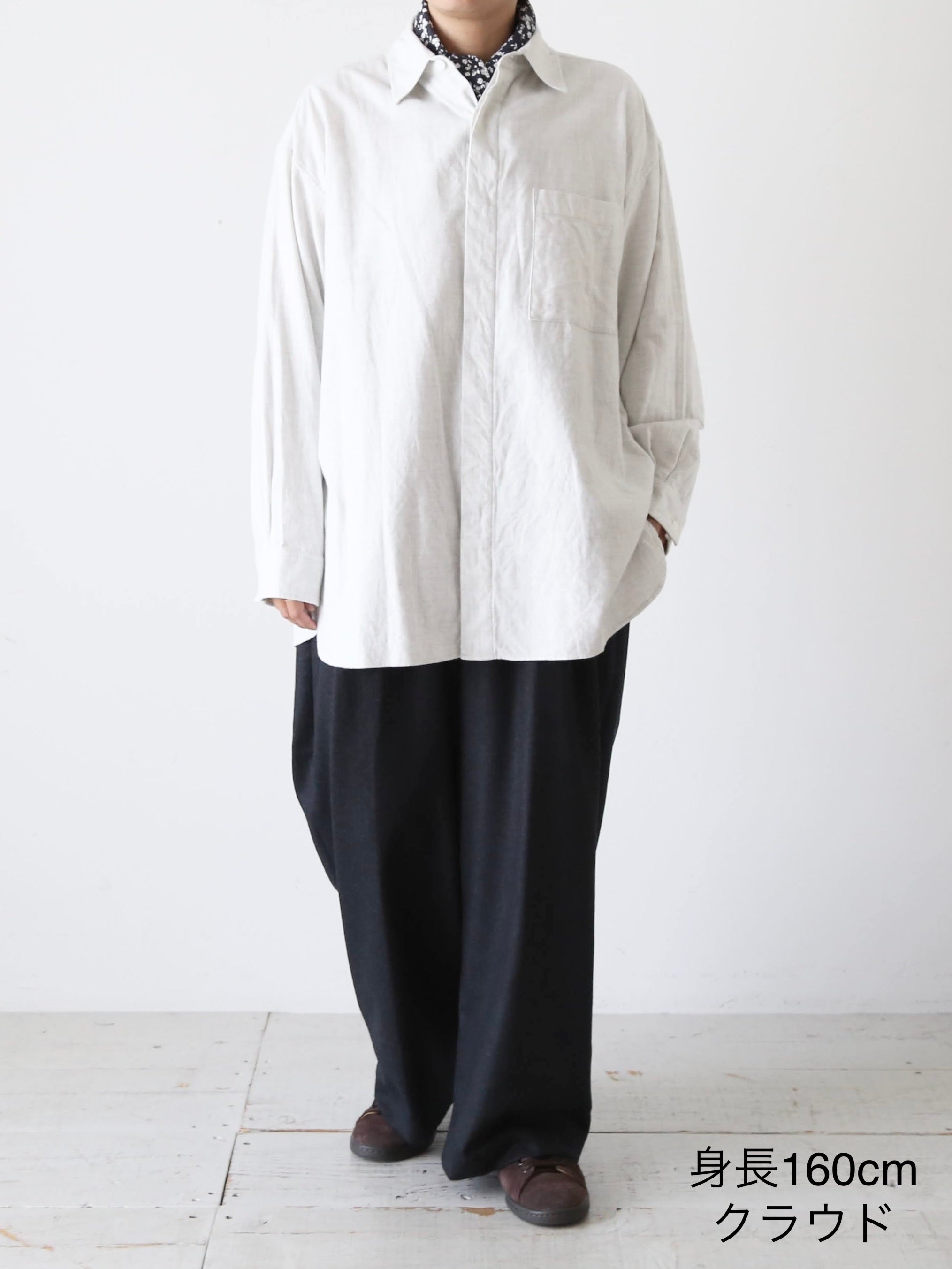 TOUJOURS バギーシャツ カシミヤタッチコットン 2色 秋冬 リラックス 