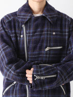 画像をギャラリービューアに読み込む, tao ウールナイロンチェックコート [TP-C010-051]
