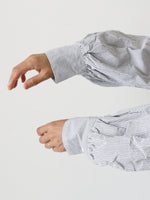 画像をギャラリービューアに読み込む, TOUJOURS バンドカラービショップスリーブラッフルシャツ [YM43PS02]
